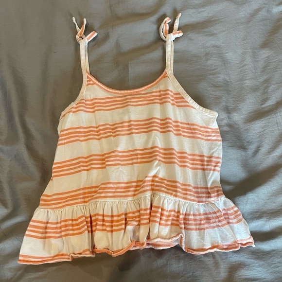 Treasure & Bond Girls Coral Striped Flowy Peplum Tank Top L - Picture 2 of 4